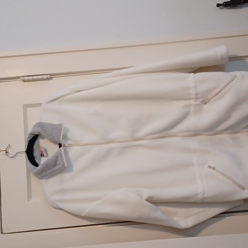 Men's white velour drawstring jacket